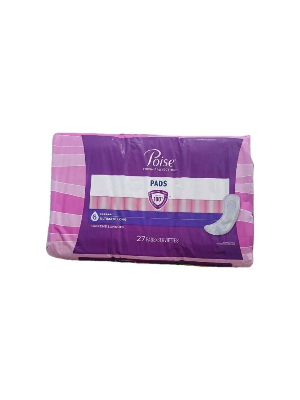 New Poise Fresh Protection Supreme Long Pads 27 count
